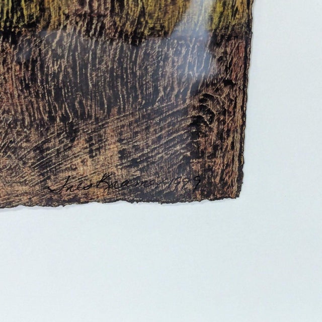 1990s Abstract Mixed Media Framed Artwork by Ines Kramer “Cruise I”, Signed 1999 For Sale - Image 5 of 6