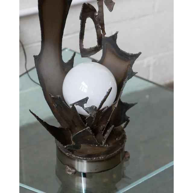 1970s Artist Made Brutalist Steel Table Lamp For Sale - Image 12 of 12