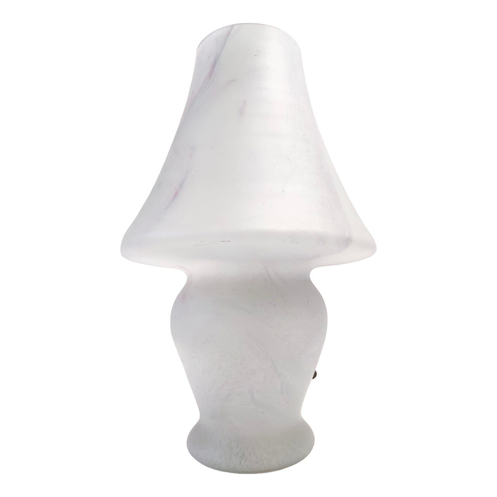Vintage Italian White Murano Glass Table Lamp with Pink Marble Effect ...