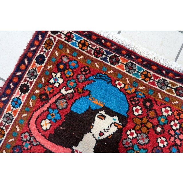 1970s, Handmade Vintage Persian Hamadan Rug 2.3' X 2.9' For Sale - Image 9 of 11