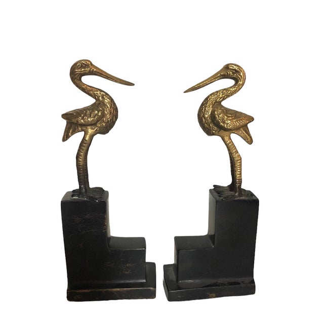 1930’s Brass Pelican Bookends - Set of 2 For Sale - Image 4 of 10