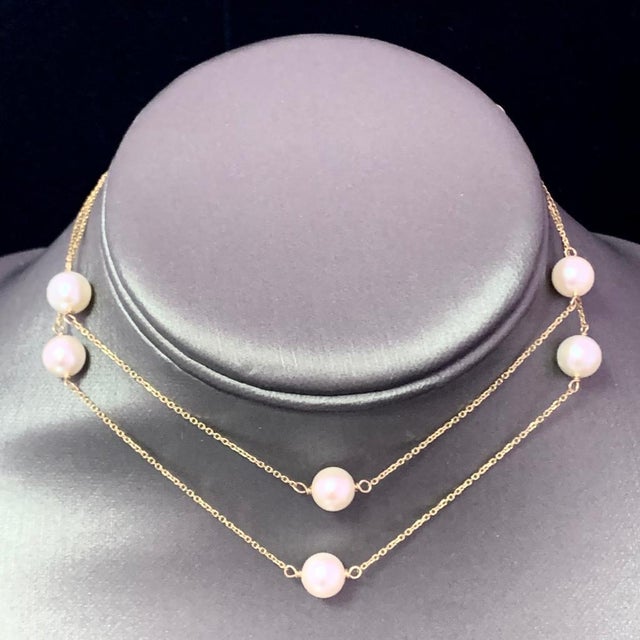 Akoya Pearl Necklace 14 Karat Gold Women Certified For Sale In New York - Image 6 of 8