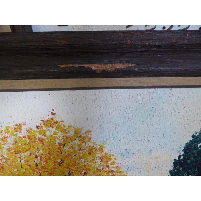 1960s Vintage Impressionist Style Scenery Oil Painting by Baker 1967 Framed by SPELLMAN's Inc., Fort Walton Beach, Flo. For Sale - Image 5 of 7