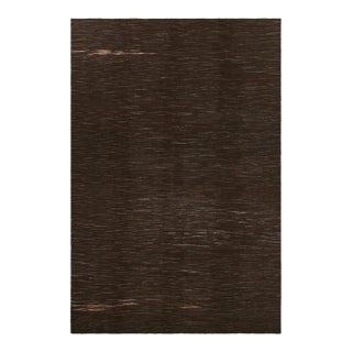 Oversized Vintage Kilim in Chocolate Brown Tones and Muted Stripes | Rug & Kilim For Sale