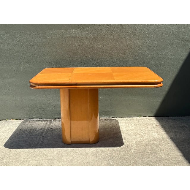 Late 20th Century Vintage Geometric Wood Extendable Game Table For Sale - Image 5 of 12