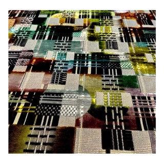 Cut Velvet Upholstery Fabric Luxury Mid Century Style. McM, Industrialist, Graphic, Geometric Print. Modern, Luxury Fabric From Designers Guild For Sale