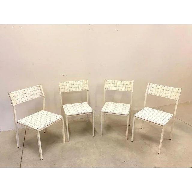 Mid-Century Modern Leather Chairs, 1980s, Set of 4 For Sale - Image 3 of 13