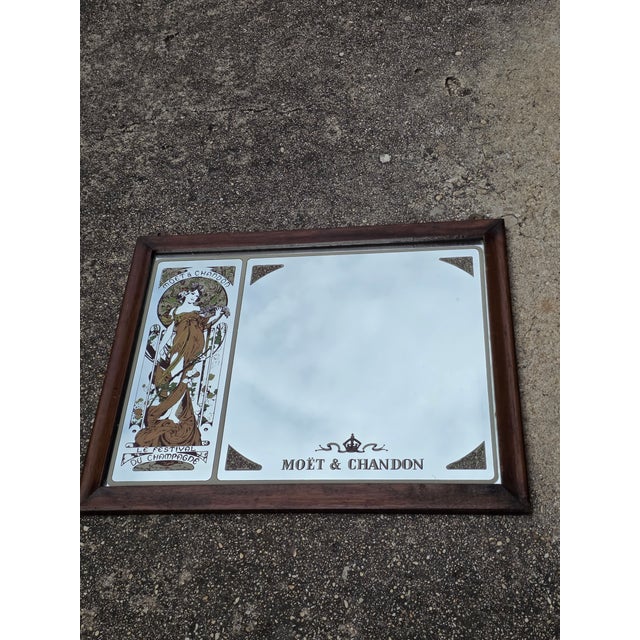 Silver Moet Chandon Champagne Mirror For Sale - Image 8 of 8
