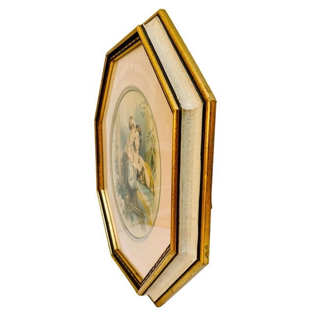 Vintage Rudolf Lesch "Flowers of Loveliness" Octagonal Framed Lithographs - A Pair For Sale - Image 4 of 8