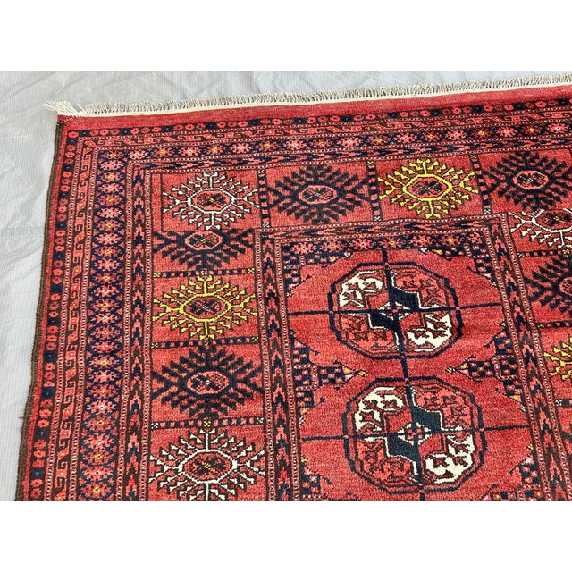 Antique Red Bukhara Hand-Knotted Wool Runner - 6'3" X 3'9" For Sale - Image 11 of 15