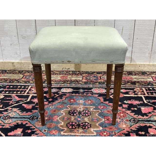 English Walnut Dressing Stool, 1950s For Sale - Image 4 of 7