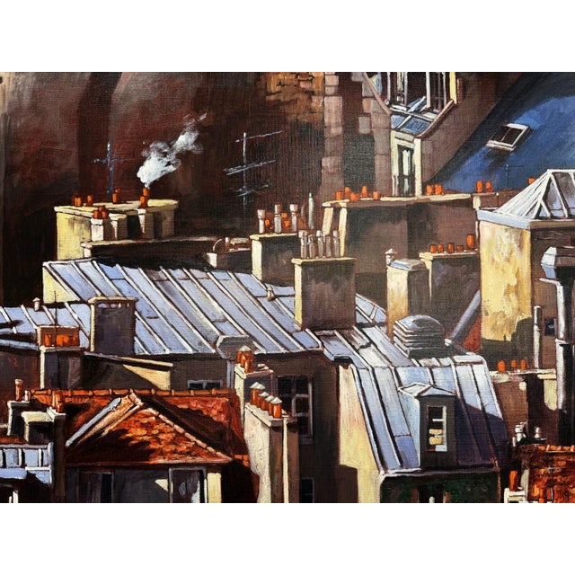 2010s “Tuiles Et Zinc” by Philippe Vermeulen “Fifax” Original Oil on Canvas For Sale - Image 5 of 15