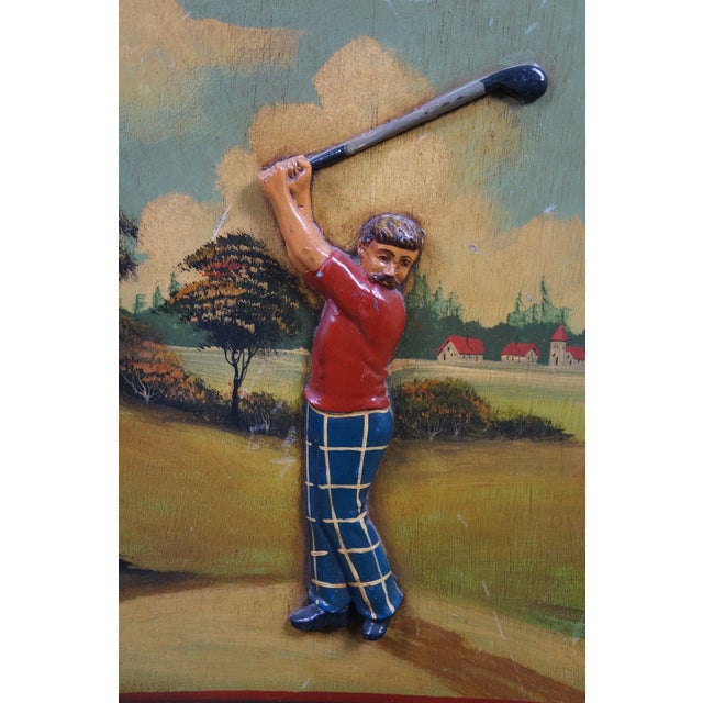 J. Peacock Golf Equipment Fine Hickory Shafts Advertising Sign Plaque 36" For Sale - Image 10 of 12