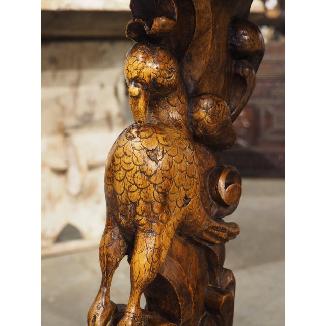 Large 19th C. Italian Renaissance Revival Carved Walnut Fratino Center Table For Sale - Image 15 of 18