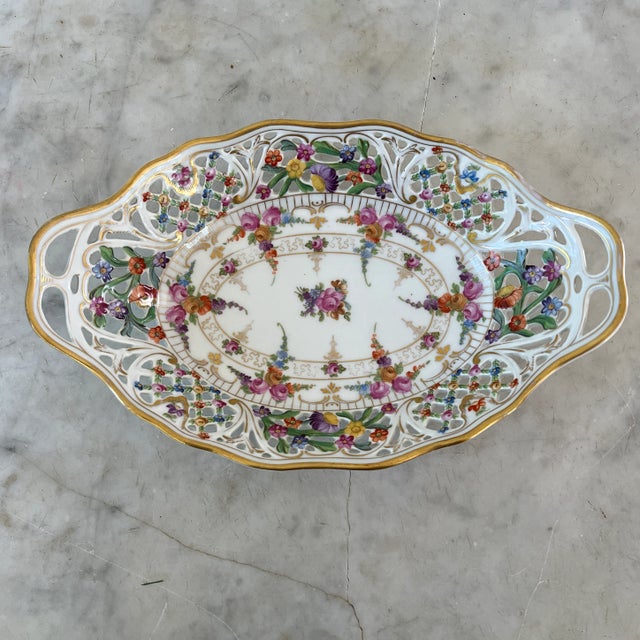 Schumann Dresden Oval Serving Dish - Floral Lattice Design For Sale - Image 13 of 13