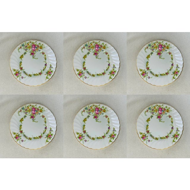 For your consideration... A gorgeous collection of vintage Minton bone china small plates in the beautiful Lorraine...