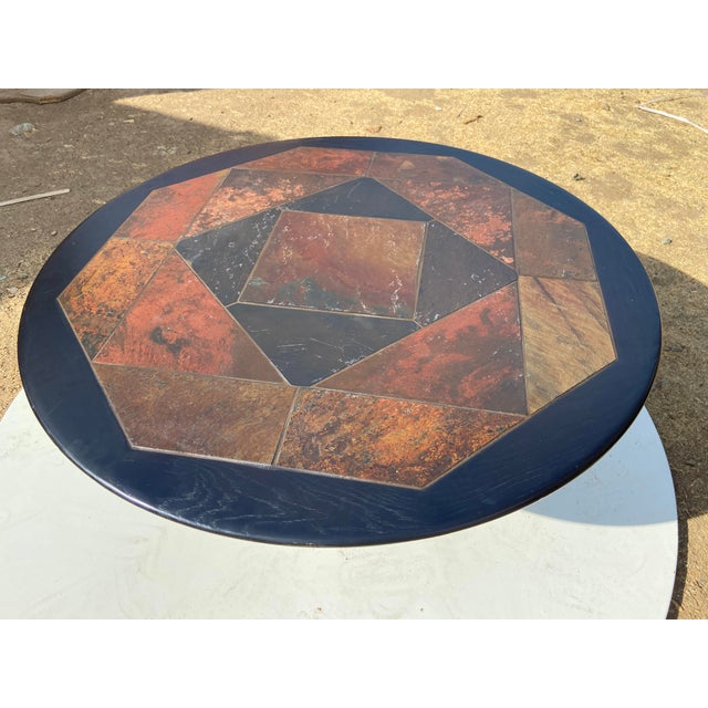 Blue Vintage Modern Brutalist Stone Coffee Table Attributed to Paul Kingma For Sale - Image 8 of 18