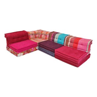 Mah Jong Red Four-Seater Modular Sofa by Missoni, H. Hopfer for Roche Bobois, 1990s, Set of 4 For Sale