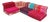Mah Jong Red Four-Seater Modular Sofa by Missoni, H. Hopfer for Roche Bobois, 1990s, Set of 4 For Sale