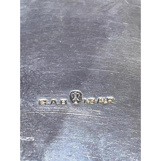 Metal Swedish Art Deco Nickel Silver Vase with Glass Insert attributed to GAB, 1940s For Sale - Image 7 of 8