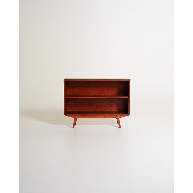 Scandinavian Bookcase with Open Mahogany Shelves, 1960s For Sale - Image 9 of 9