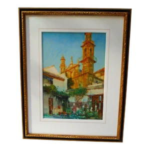 "Evening Cordoba - 1914", Original Watercolor Painting