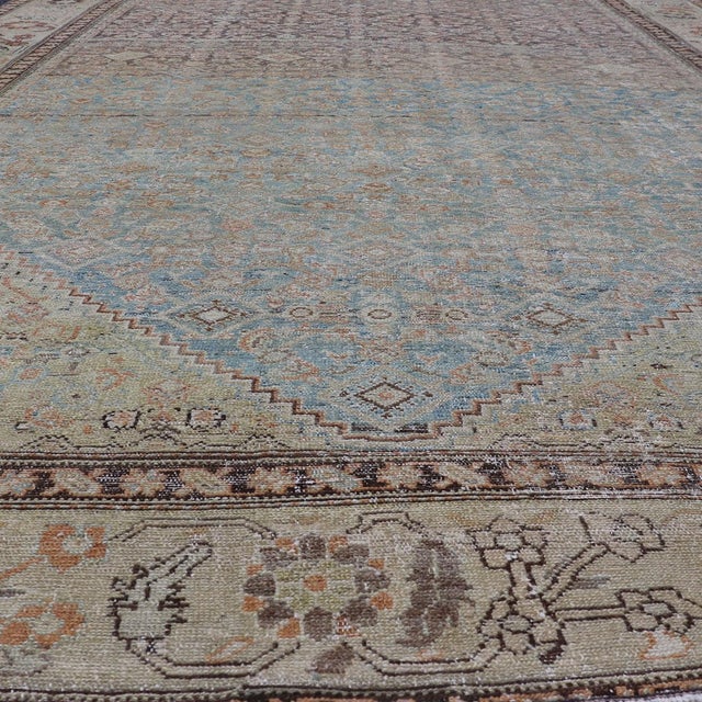 Antique Persian Malayer Gallery All-Over Geometric Design in Muted Colors For Sale In Atlanta - Image 6 of 12