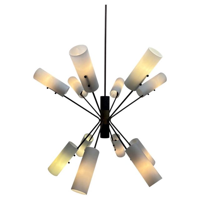 Mid-Century Chandelier attributed to Angelo Lelii for Arredoluce, Italy, 1950 For Sale - Image 11 of 11