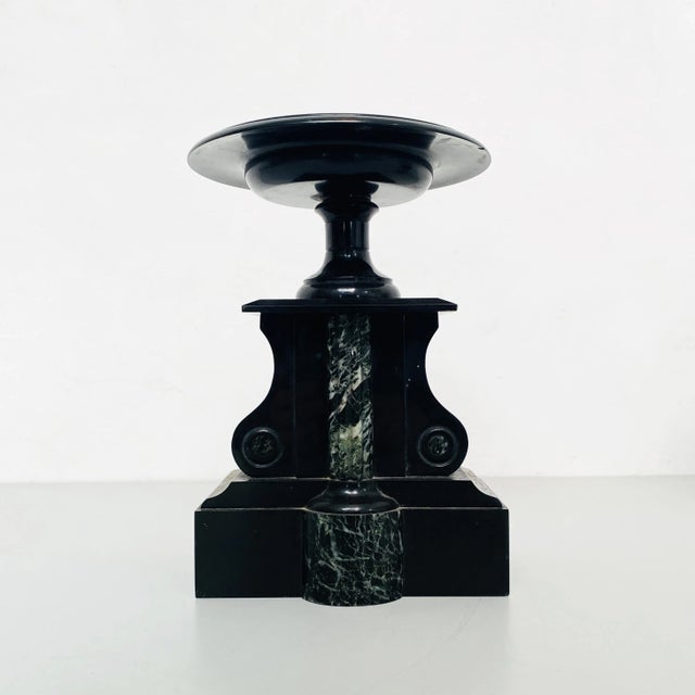 Art Deco Italian Centerpieces in Black Onyx, 1940s, Set of 2 For Sale - Image 12 of 13