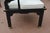 1980s 1980s Century Chair Co. Ming Black Lacquer & Brass Horseshoe Back Chair W/ White Seat For Sale - Image 5 of 18