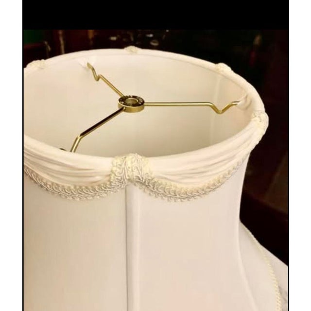 2020s Draped Silk Bell Lamp Shade W/ Gimp For Sale - Image 5 of 8