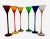 Vintage Colorful Stemware 10" Tall Glass Flutes Set of 6 For Sale - Image 9 of 10