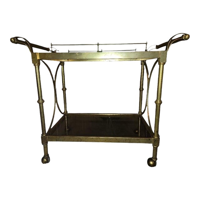1970s Mid-Century Modern Mastercraft Bar Cart For Sale