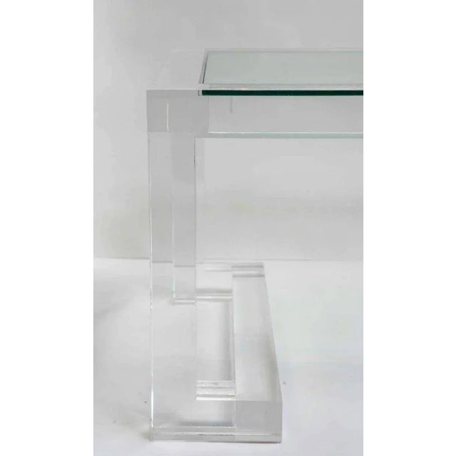 Transparent 1970s Acrylic and Glass Coffee Table For Sale - Image 8 of 11