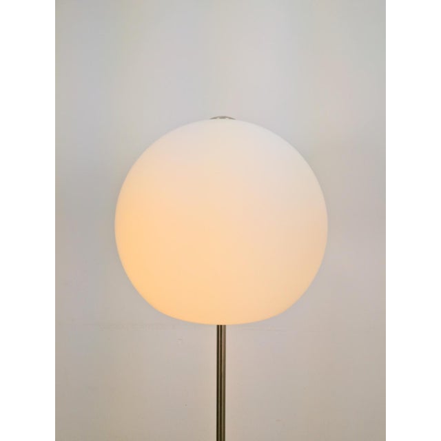 Vintage Opaline Glass Globe Floor Lamp from Hufnagel Leuchten, Germany, 1970s For Sale - Image 4 of 13