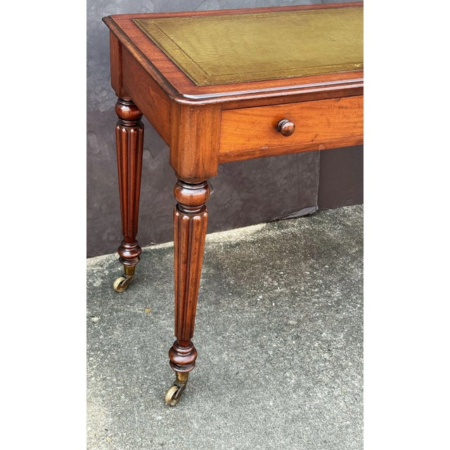 Regency Writing Table or Desk of Mahogany With Leather Top From England For Sale In Austin - Image 6 of 12