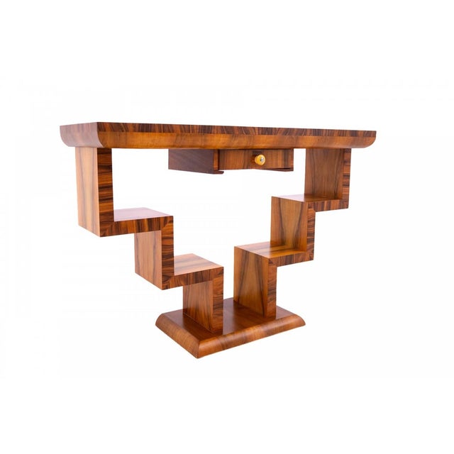 1950s Vintage Art Deco Console Table with Geometric Design, 1950s For Sale - Image 5 of 13