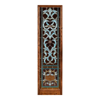Late 19th Century Memorial Stained Glass Panel in Frame For Sale