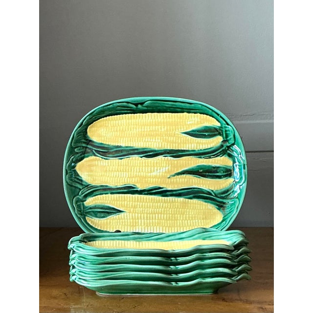Mid 20th Century Vintage Regency Corn Cob Platter and Plates - Set of 6 For Sale - Image 5 of 5
