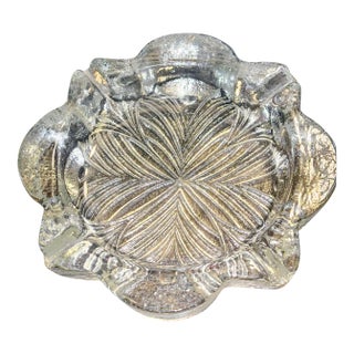Mid 20th Century Clear Textured Art Glass Ashtray (Often Called the “Snowflake”) by Blenko Glass Company- Model #701 For Sale