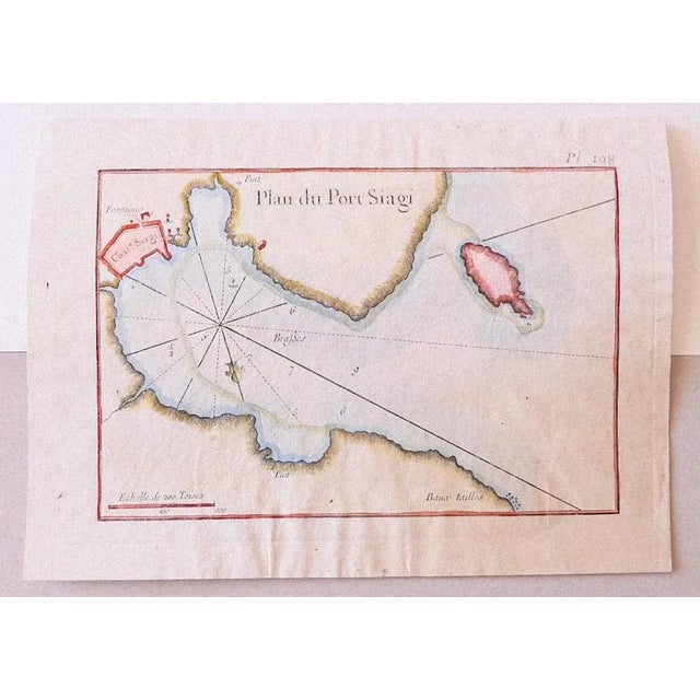 Plan of Port Siagi - Original Etching by Joseph Roux - 1795 For Sale - Image 3 of 3