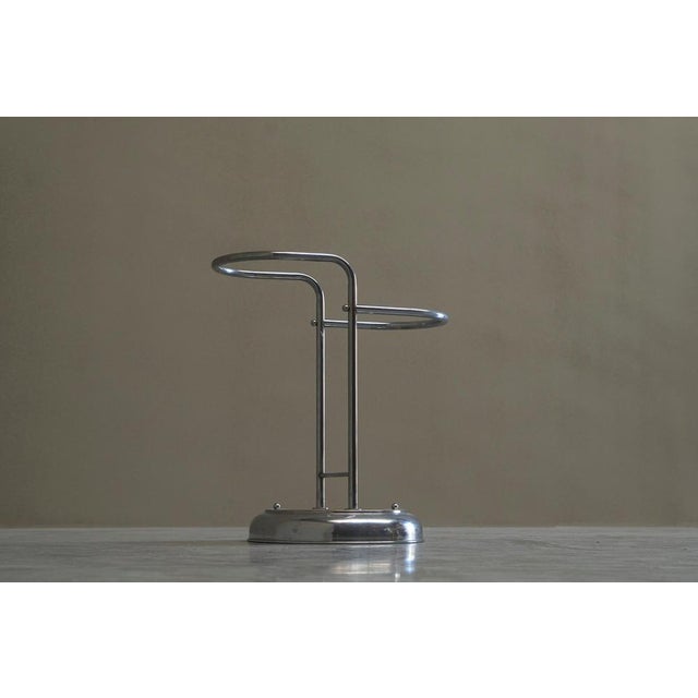 Bauhaus Style Umbrella Stand in Crome Plated Brass, Europe, 1960s. A restrained and elegant Bauhaus inspired umbrella...
