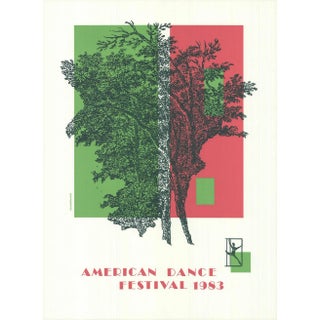 1983 Jack Perlmutter 'American Dance Festival 1983' Contemporary Green, Red Lithograph For Sale