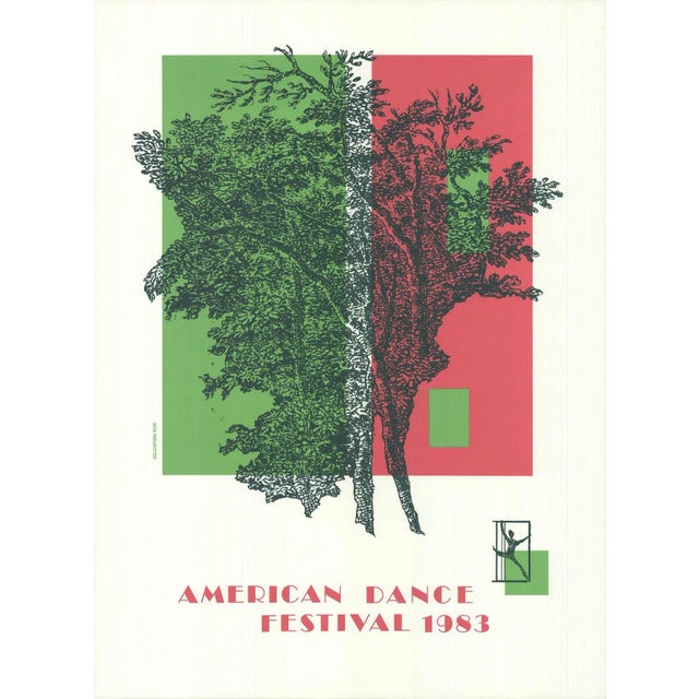 1983 Jack Perlmutter 'American Dance Festival 1983' Contemporary Green, Red Lithograph For Sale