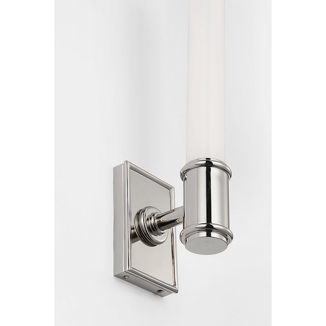 2020s Chapman & Myers for Visual Comfort Signature Owen 14" Single Bath Light in Polished Nickel with White Glass For Sale - Image 5 of 9