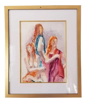 Marcia Walpert " Lost in Thought " Figurative Water Color Painting