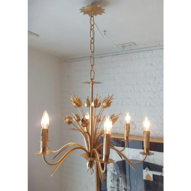 French Suspension Lamp with Plant Motifs, 1950s For Sale - Image 3 of 6