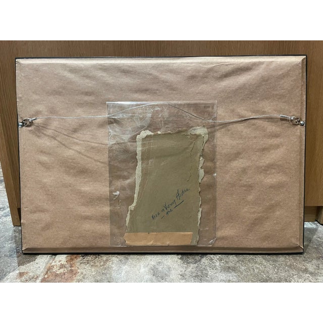 Antique Framed Needlepoint of Woman on Chaise Lounge, 1922 For Sale - Image 11 of 13