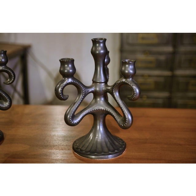 Vintage Ceramic Candlesticks, 1950s, Set of 2 For Sale - Image 3 of 13