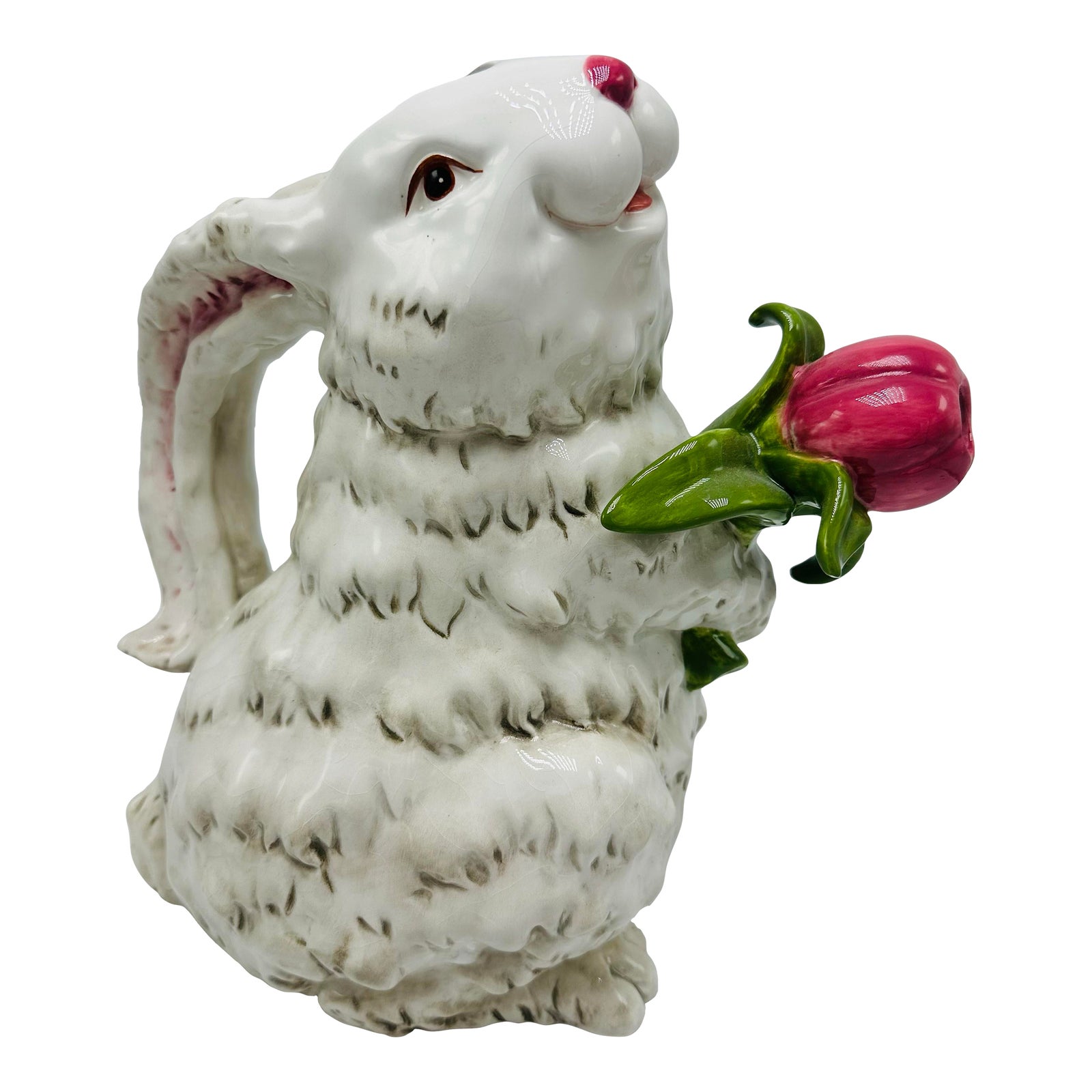 Vintage Ceramic Bunny Pitcher | Chairish